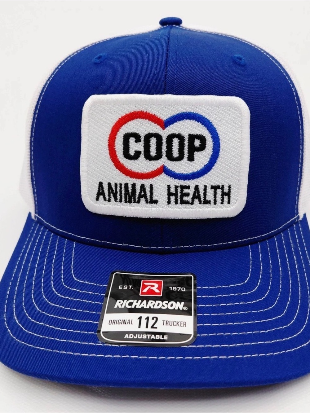 CO-OP Animal Health Farm Ranch Embroidered Patch Richardson 112 Hat Cap Blue